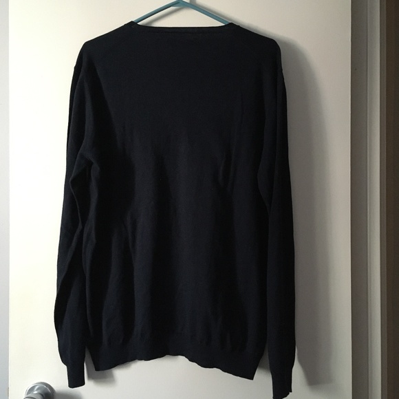 Mens PRADA Navy Blue Cotton + Cashmere V Neck Sweater Size 54 XL XXL - Picture 2 of 6